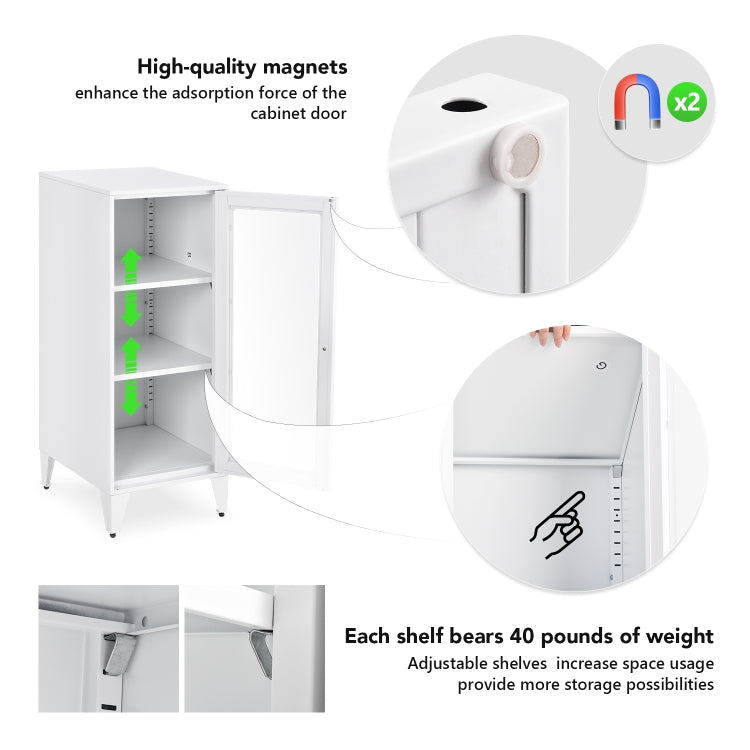 [US Warehouse] Office Lockers with 2 Adjustable Shelves 1 Door File Cabinet