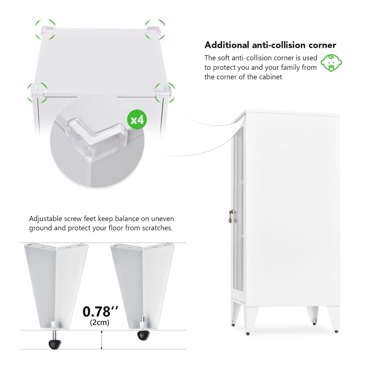 [US Warehouse] Office Lockers with 2 Adjustable Shelves 1 Door File Cabinet