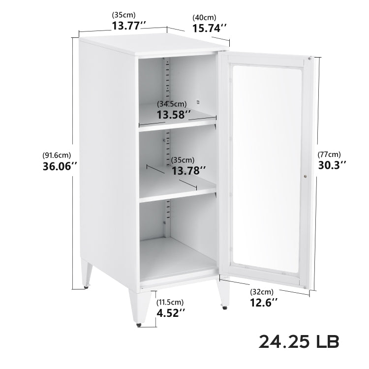 [US Warehouse] Office Lockers with 2 Adjustable Shelves 1 Door File Cabinet