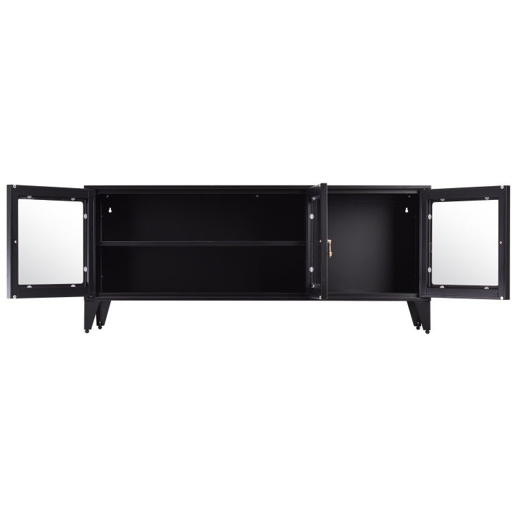 [US Warehouse] Home Living Room Bedroom Metal TV Cabinet with1 Shelf 3 Door, Size: 47.3x13.8x20.3 inch
