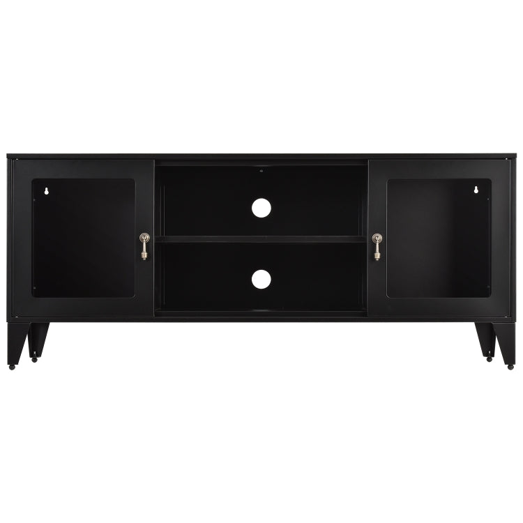 [US Warehouse] Industrial Style Metal TV Cabinet with 2 Doors, Size: 47.3x13.8x20.3 inch