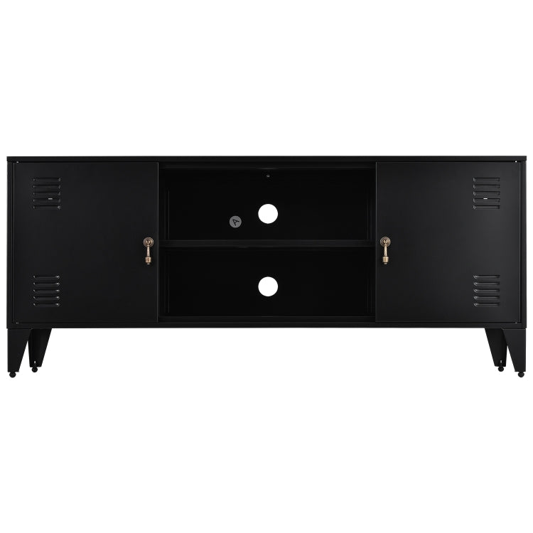 [US Warehouse] Home Living Room Metal TV Cabinet with 2 Storage Cabinets, Size: 47.3x13.8x20.3 inch