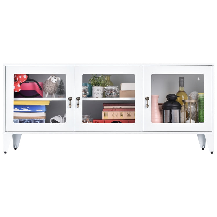 [US Warehouse] Home Living Room Metal TV Cabinet with Storage Cabinet, Size: 47.3x13.8x20.3 inch