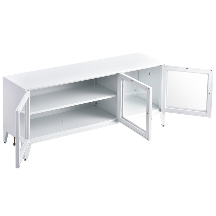 [US Warehouse] Home Living Room Metal TV Cabinet with Storage Cabinet, Size: 47.3x13.8x20.3 inch