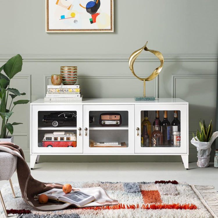 [US Warehouse] Home Living Room Metal TV Cabinet with Storage Cabinet, Size: 47.3x13.8x20.3 inch