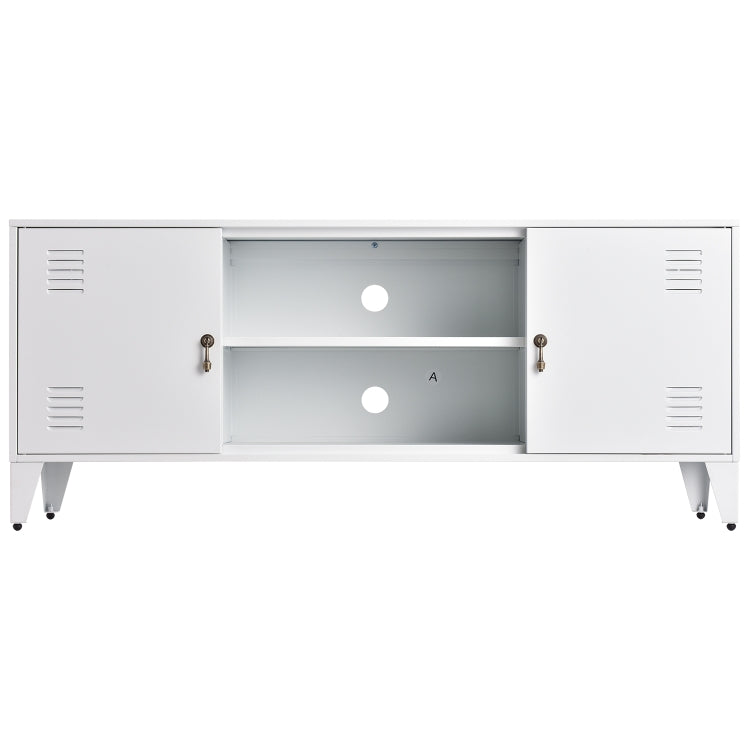 [US Warehouse] Home Living Room Metal TV Cabinet with Cabinet, Size: 47.3x13.8x20.3 inch