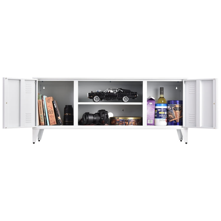 [US Warehouse] Home Living Room Metal TV Cabinet with Cabinet, Size: 47.3x13.8x20.3 inch