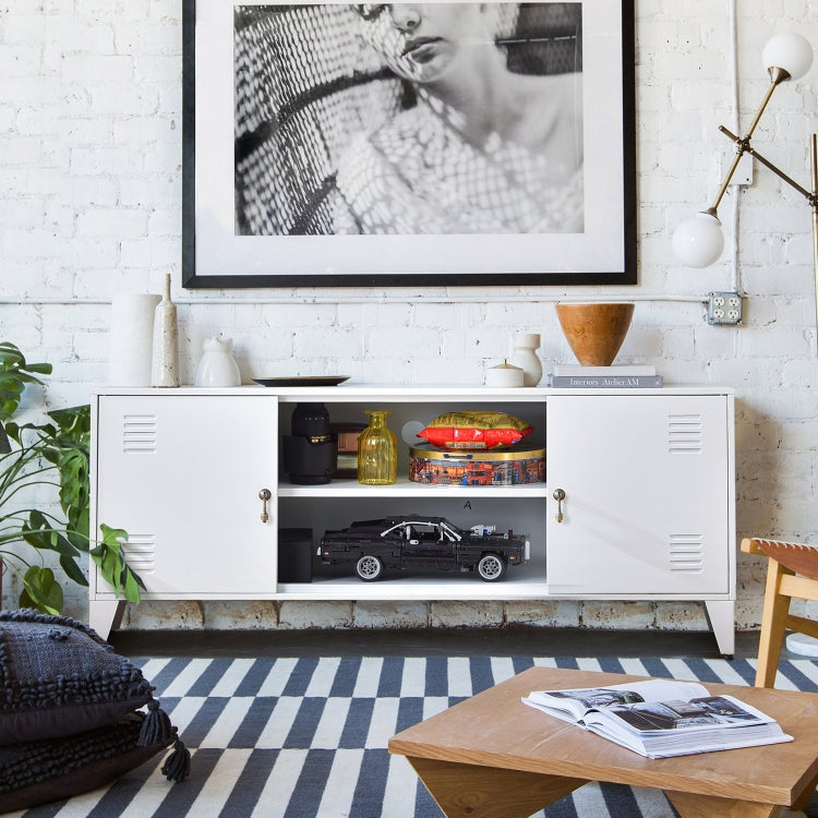 [US Warehouse] Home Living Room Metal TV Cabinet with Cabinet, Size: 47.3x13.8x20.3 inch