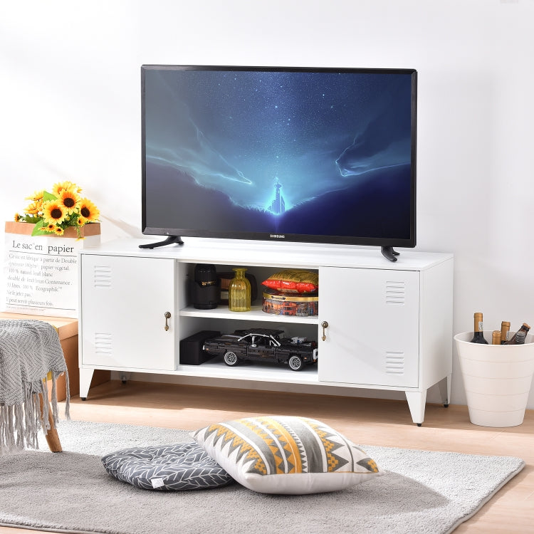 [US Warehouse] Home Living Room Metal TV Cabinet with Cabinet, Size: 47.3x13.8x20.3 inch