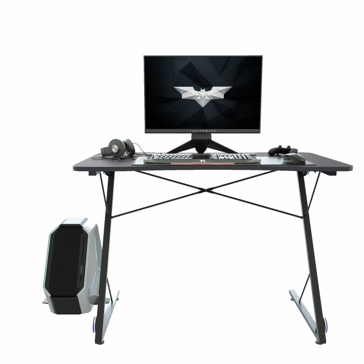 [US Warehouse] Z-shaped Game Table with LED Light & Headphone Holder & Cup Holder & Gamepad Holder, Size: 43.3x23.6x30.8 inch