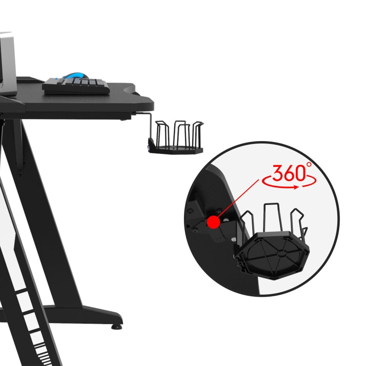 [US Warehouse] Z-shaped Game Table with Game Handle Holder & Cup Holder & Headphone Hook Holder & Plug Board Holder, Size: 47.2x23.6x29.13 inch