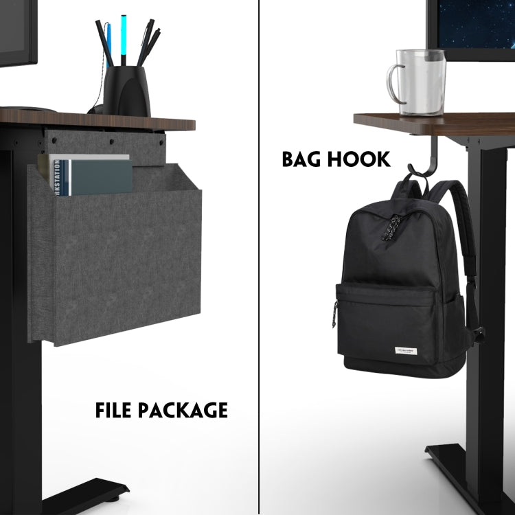 [US Warehouse] Adjustable Electric Standing Desk with Headphone Hook & Storage Bag, Size: 48x24x29-48 inch
