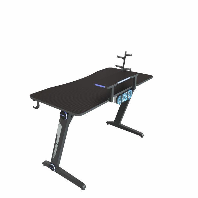 [US Warehouse] Z-shaped Game Table with Monitor Stand & RGB Light&cup Holder & Headphone Hook & Plug Board Holder, Size: 47.24x23.62x30 inch