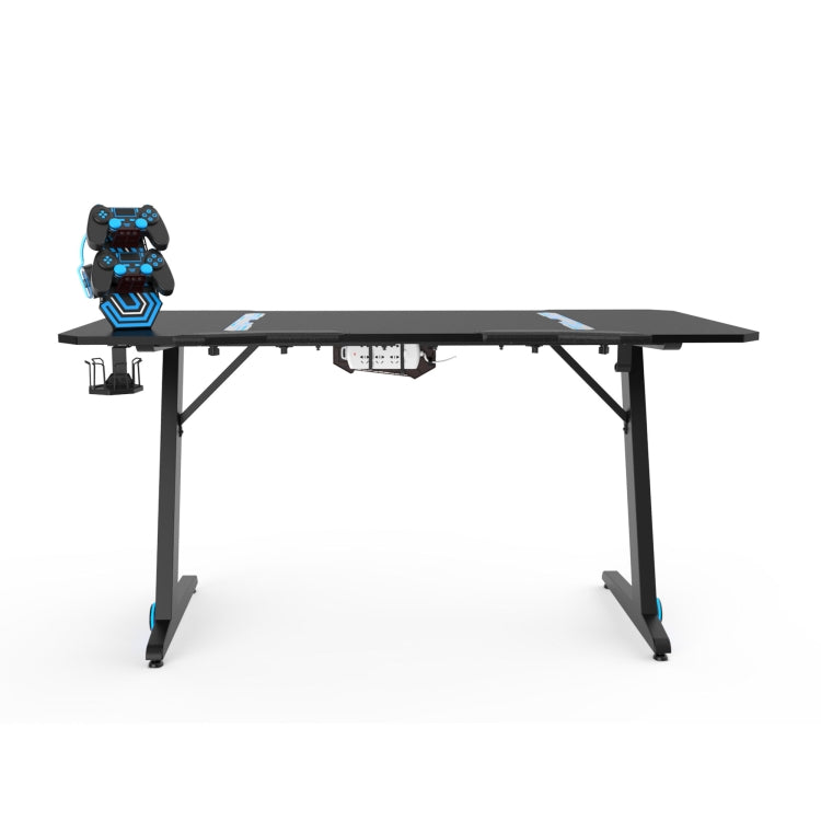 [US Warehouse] Carbon Fiber Texture Game Table with Headphone Holder & Cup Holder & Board Holder & Game Handle Holder, Size: 59.84x29.92x30.43 inch