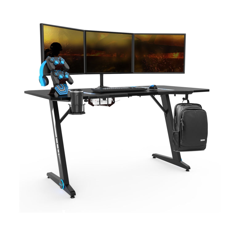 [US Warehouse] Carbon Fiber Texture Game Table with Headphone Holder & Cup Holder & Board Holder & Game Handle Holder, Size: 59.84x29.92x30.43 inch