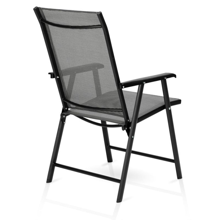 [US Warehouse] 4 PCS Portable Patio Folding Chairs with Armrest