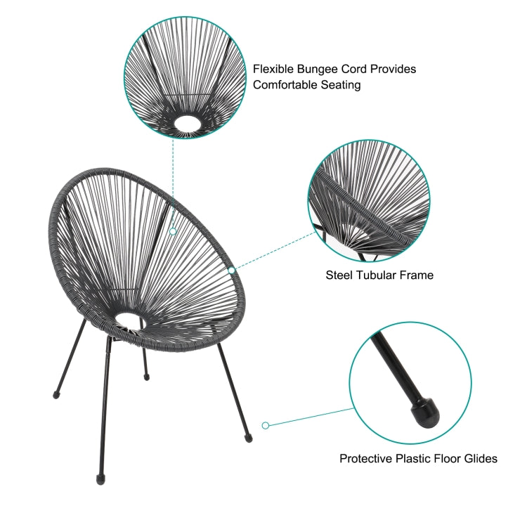 [US Warehouse] 3 in 1 Weaving Rattan Patio Bistro Furniture Set