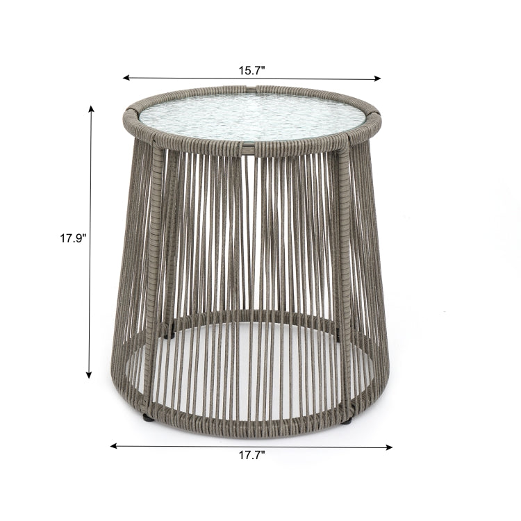 [US Warehouse] 3 in 1 Patio Weaving Rattan Wicker Furniture Set