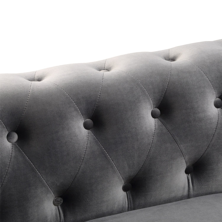 [US Warehouse] Household Classic Rolled Arm Velvet Sectional Corner Sofa