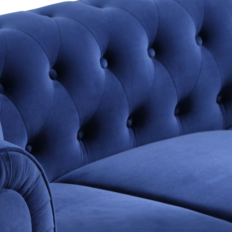 [US Warehouse] Household Classic Rolled Arm Velvet Sectional Corner Sofa