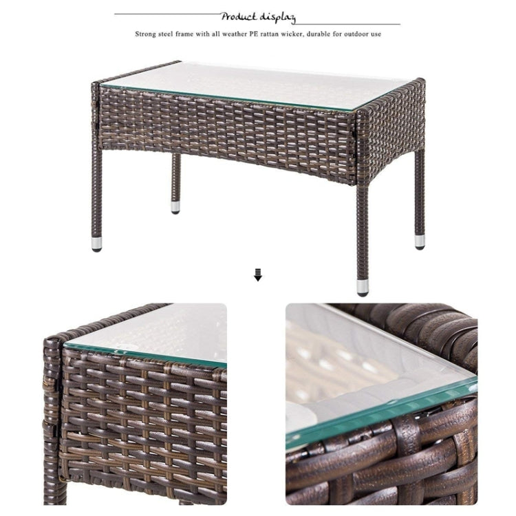 [US Warehouse] 4 in 1 Outdoor Garden Rattan Patio Furniture Sofa Set
