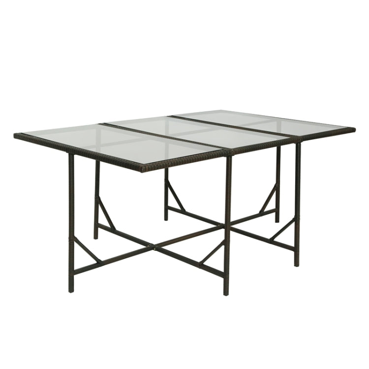 [US Warehouse] 11 in 1 Outdoor Rattan Wicker Patio Dining Table Set