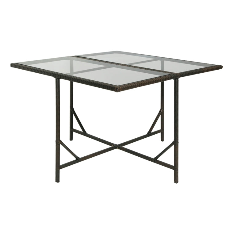 [US Warehouse] 9 in 1 Outdoor Rattan Wicker Patio Dining Table Set