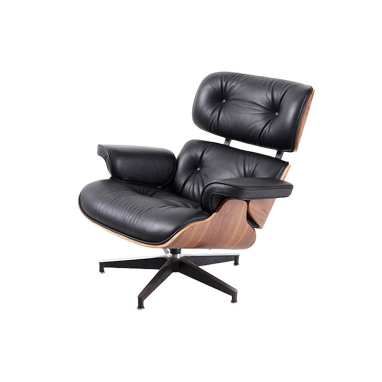 [US Warehouse] TY-303 Walnut Study Chair Nordic Leather Sofa Chair Recliner