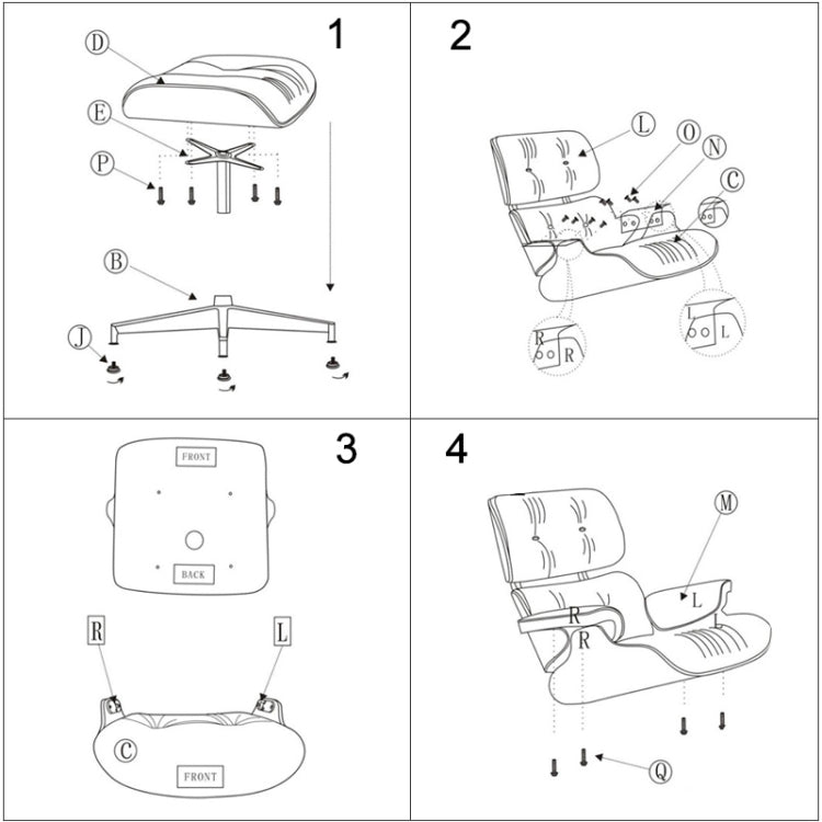 [US Warehouse] TY-308 Simple Modern Leisure Leather Lounge Chair