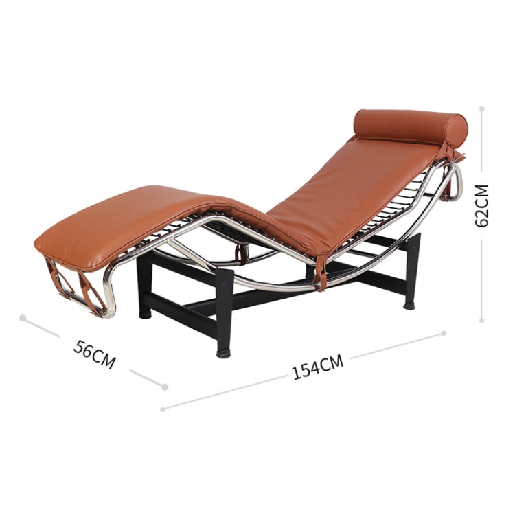 [US Warehouse] LC806C Lazy Sofa Recliner Retro Classic Genuine Leather Chaise Lounges
