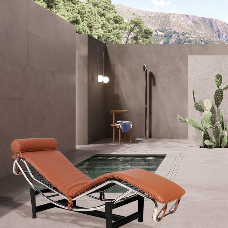 [US Warehouse] LC806C Lazy Sofa Recliner Retro Classic Genuine Leather Chaise Lounges