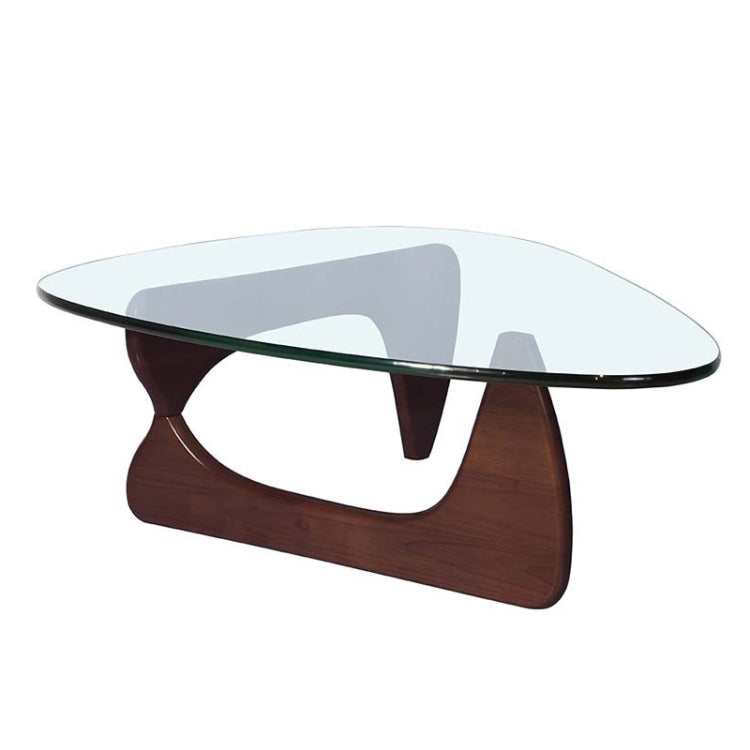 [US Warehouse] TY110 Nordic Coffee Table Triangle Solid Wood Tempered Glass Coffee Table