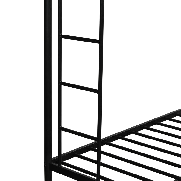[US Warehouse] Household Twin Over Full Sturdy Steel Frame Bunk Bed with Ladder & Trundle