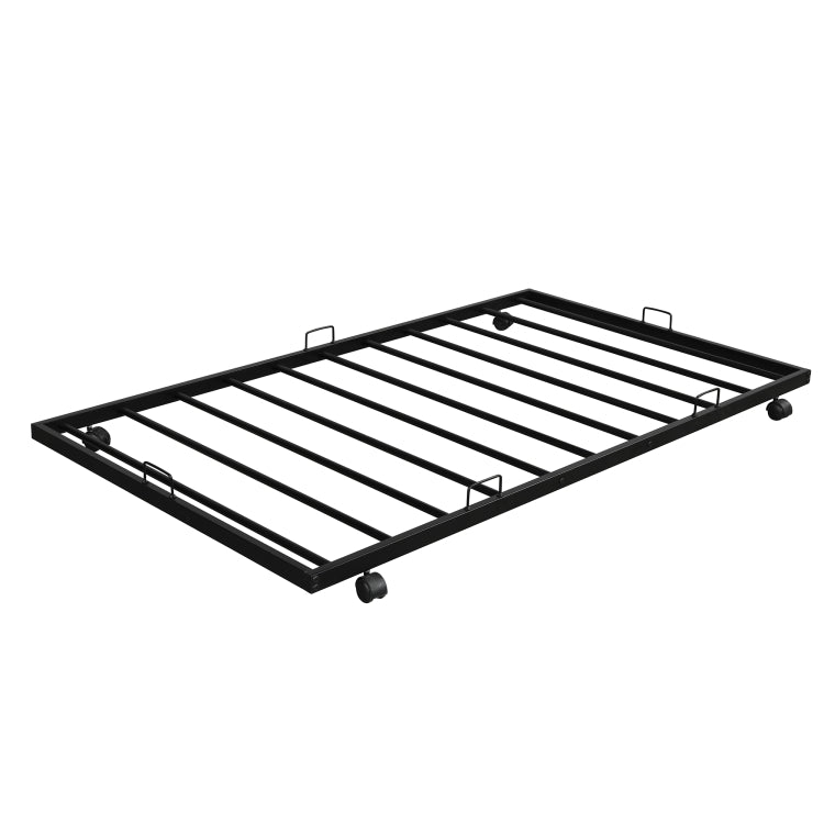 [US Warehouse] Household Twin Over Full Sturdy Steel Frame Bunk Bed with Ladder & Trundle