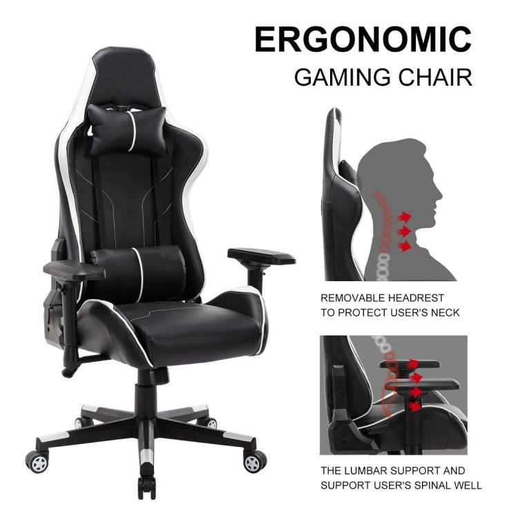 [US Warehouse] OFICINE Ergonomic Gaming Game Chairs with Armrests & Pillows & Casters