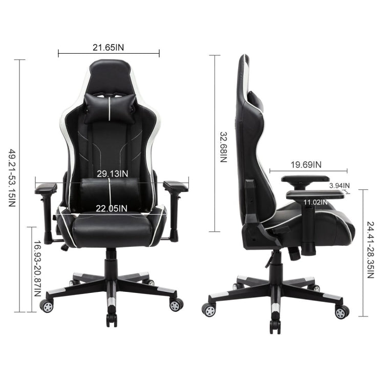 [US Warehouse] OFICINE Ergonomic Gaming Game Chairs with Armrests & Pillows & Casters