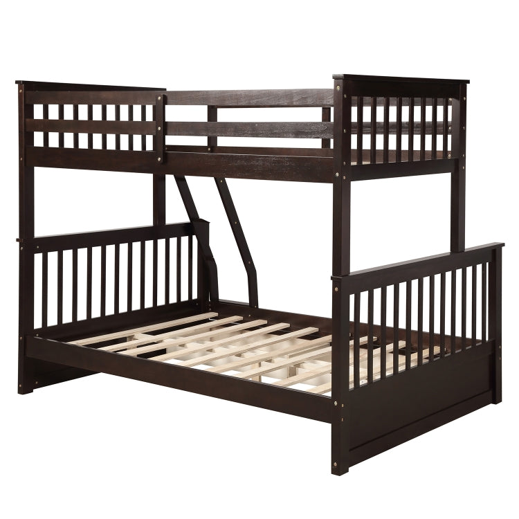 [US Warehouse] Twin-Over-Full Bunk Bed with Ladders and Two Storage Drawers