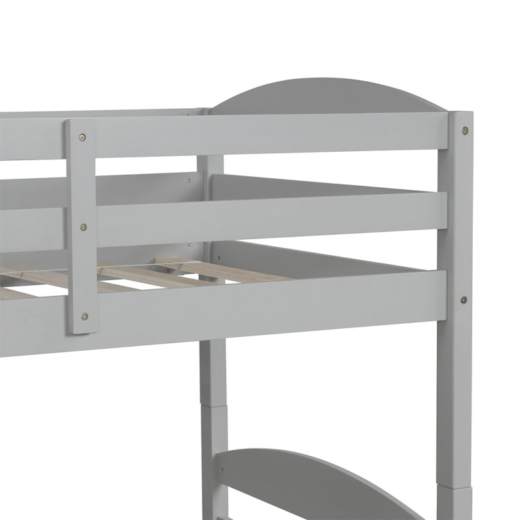 [US Warehouse] L Type Double Bunk Bed, Size: 119x80x63 inch(Grey)