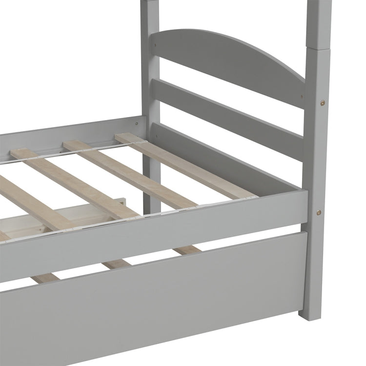[US Warehouse] L Type Double Bunk Bed, Size: 119x80x63 inch(Grey)