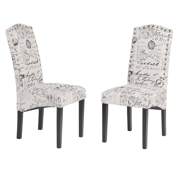 [US Warehouse] 2 PCS Solid Wood Foot Fabric Chair, Size: 18.5x19.5x40.5 inch
