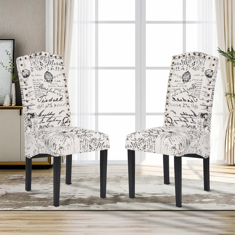 [US Warehouse] 2 PCS Solid Wood Foot Fabric Chair, Size: 18.5x19.5x40.5 inch