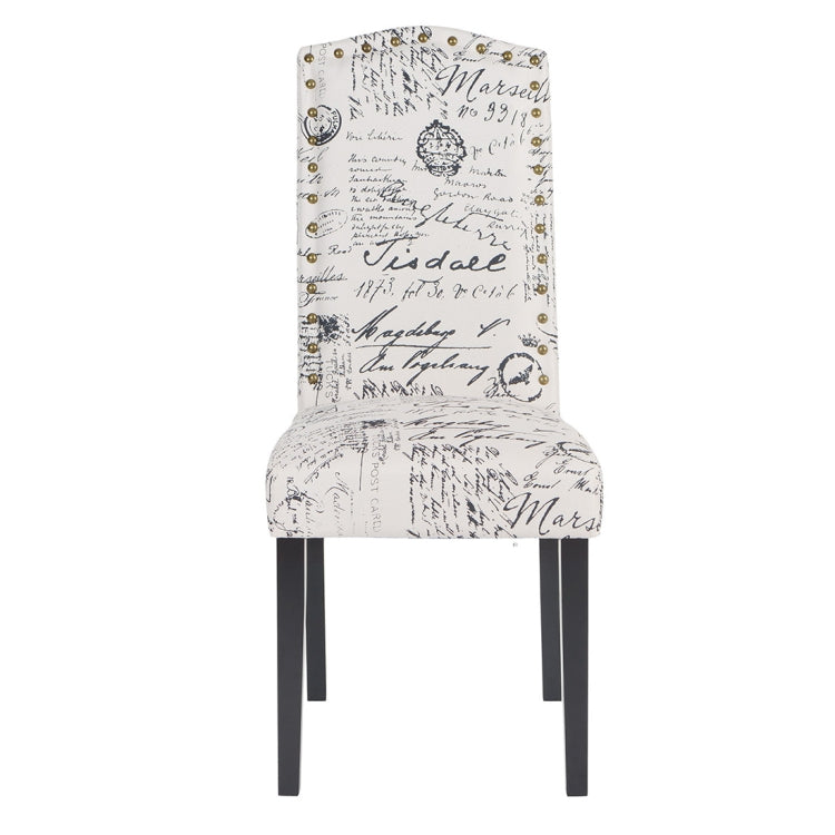 [US Warehouse] 2 PCS Solid Wood Foot Fabric Chair, Size: 18.5x19.5x40.5 inch