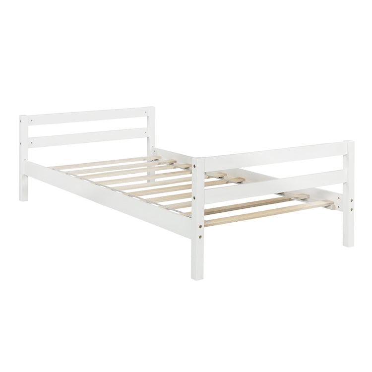 [US Warehouse] Twin Over Twin Bed with Shelves, Size: 79.5x79.5x58.3 inch