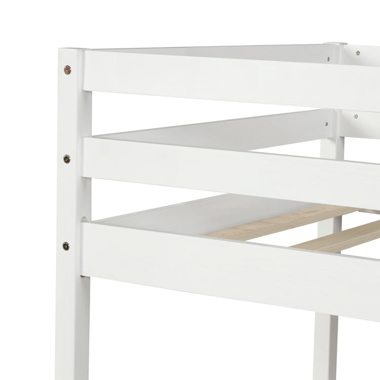 [US Warehouse] Twin Over Twin Bed with Shelves, Size: 79.5x79.5x58.3 inch