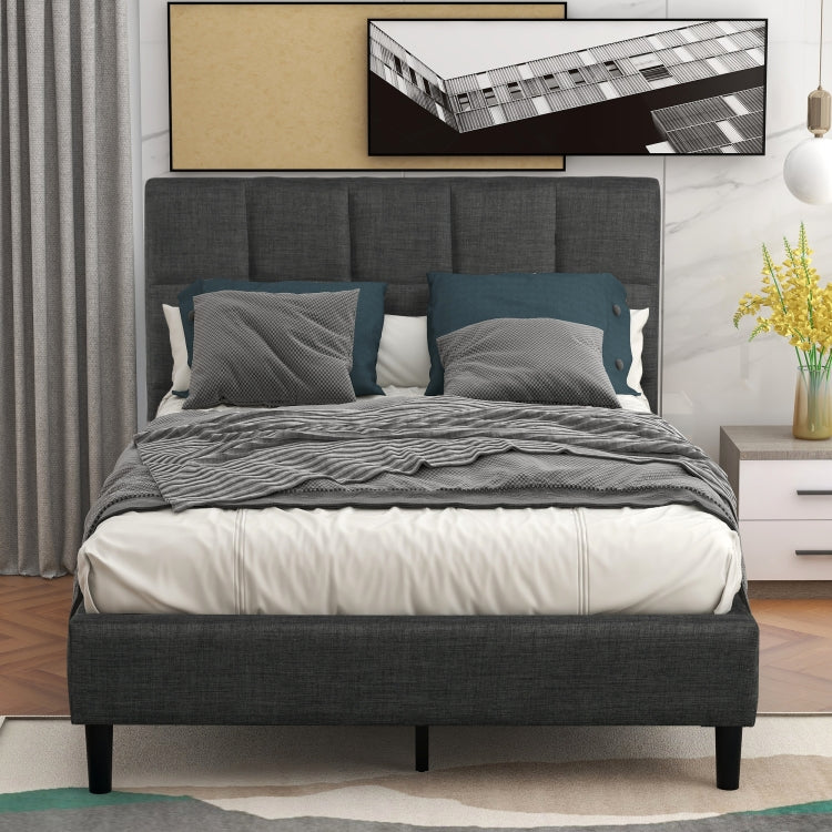 [US Warehouse] Upholstered Diamond Stitched Platform Bed, Size: 83.5x41.7x40.2 inch