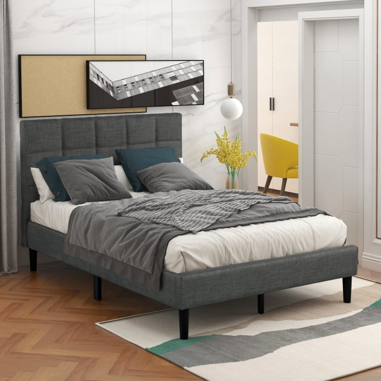 [US Warehouse] Upholstered Diamond Stitched Platform Bed, Size: 83.5x41.7x40.2 inch