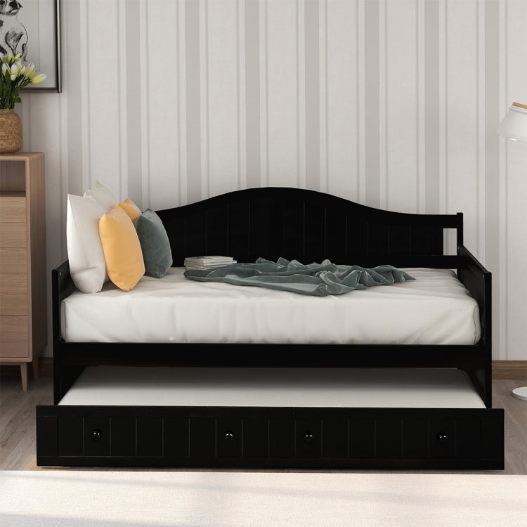 [US Warehouse] Double Wooden Sofa Bed with Footbed, Size: 78.2x42.3x35.4 inch