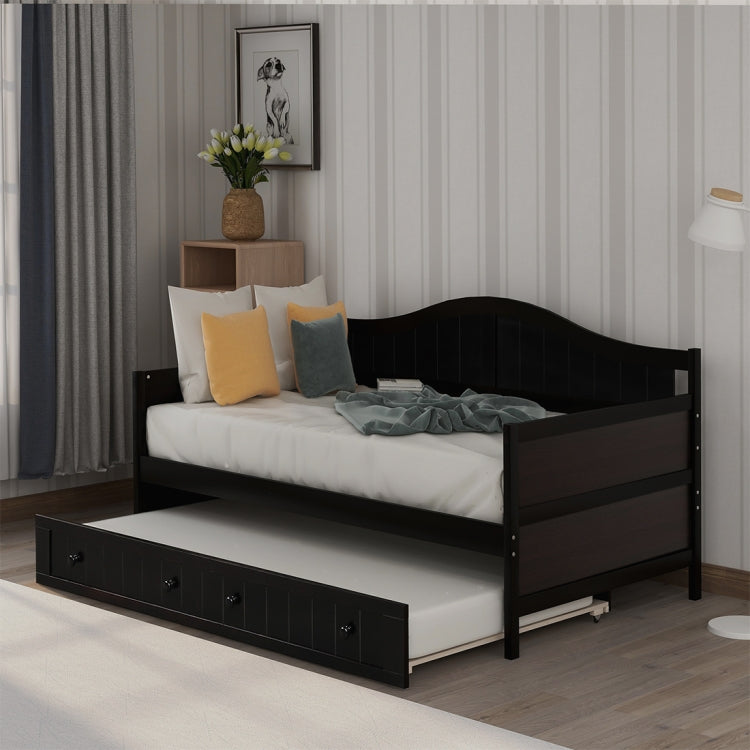 [US Warehouse] Double Wooden Sofa Bed with Footbed, Size: 78.2x42.3x35.4 inch