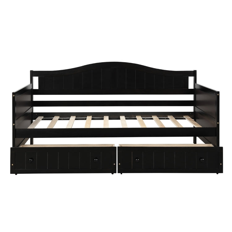 [US Warehouse] Double Wooden Sofa Bed with 2 Drawers, Size: 78.2x42.3x35.4 inch