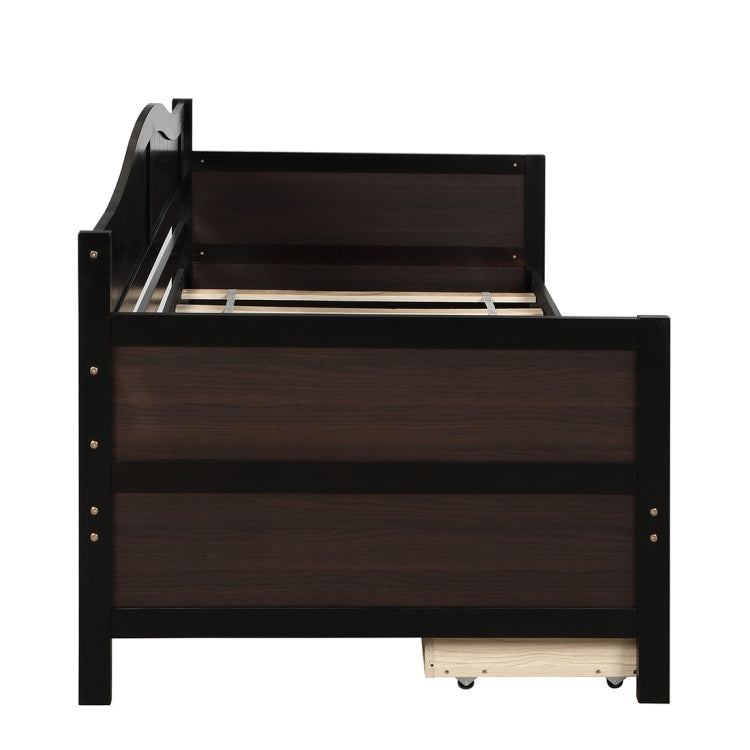 [US Warehouse] Double Wooden Sofa Bed with 2 Drawers, Size: 78.2x42.3x35.4 inch